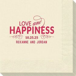 Love and Happiness Scroll Napkins